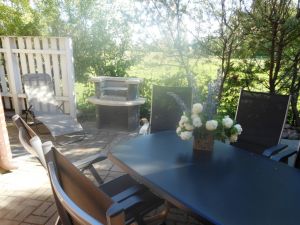 Terrasse mit Grillecke - Bild 7: Fewo am Wieker Bodden 80m zum Wasser, Terrasse, Balkon, Garten, Fahrräder