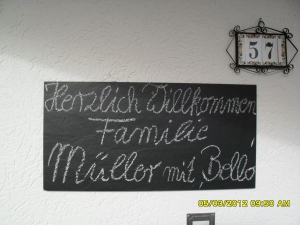 Wir würden uns freuen, wenn wir auch Ihren
Namen auf die Begrüßungstafel schreiben
können - Bild 8: Ferienwohnung Haus Klinkhammer, Hellenthal, Nordeifel, Nationalpark