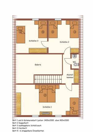 Grundriss Obergeschoss Ferienhaus Stift Ennenbach - Bild 19: Stift Ennenbach - idyllisch gelegenes Ferienhaus