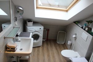 Hier steht auch die Waschmaschine. 
Waschpulver bitte mitbringen. - Bild 7: Ferienwohnung Haus Maria Hochschwarzwald