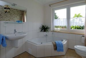 Ob Regenkopfdusche oder Whirlpool, Entspannung nach einem aktiven Tag ist garantiert. - Bild 8: ideale Lage am Naturschutzgebiet für Mensch und Hund,'Ferienhaus zur Birk'