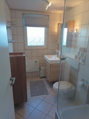 Standard Duschbad. Bitte bei Belegung mit mehreren Personen bedenken, dass es eben nur dieses gibt! - Bild 12: Top-Haus, Ostsee, Lübecker Bucht, Meerblick Hunde