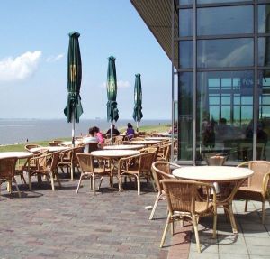 Cafe Strandlust mit Blick aufs Meer an der Knock - Bild 14: Haus am Fluß, Garten, Nordseenähe, Familien,Paare,Singles, Hund kostenlos