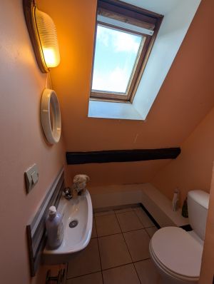 WC im Obergeschoss - Bild 13: Haus Paulette am Ortsrand + eingez.Garten im Elsaß für Urlaub mit dem Hund