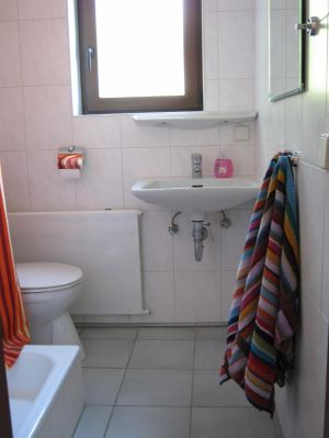 kleines Bad mit Dusche - Bild 16: Ferienwohnung EifelNatur 1 - großzügige und komfortable FeWo nmit Terrasse