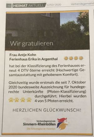 Bild 2: Tolles vier Sterne und vier Pfoten Ferienhaus im Hunsrück, Hunde willkommen