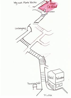 Der Weg geht über Treppen (durch parallele Striche gekennzeichnet) - Bild 5: Ferienhaus Cá Árbul (Valle Cannobina in Italien/Lago Maggiore)