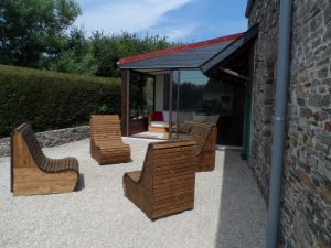 Bild 11: Les Prunelles Normannisches Natursteinhaus mit Wintergarten und Kamin