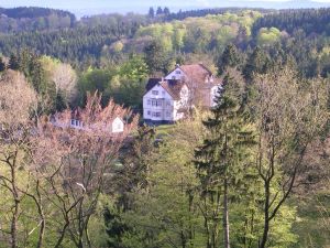 Blick vom Hang des Ravensbergs, dem höchsten Berg im Südharz mit Wintersportzentum und ausgedehntem Wanderwegenetz - Bild 17: Ferienwohnung "Der Falkenhorst" Alleinlage im Wald