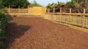 Das Grundstück ist für Hunde komplett umzäunt und dicht. Wir sind selber Hundebesitzer und wissen worauf es ankommt. ;-) - Bild 11: Hundefreundliches Ferienhaus Meersicht Lübecker Bucht bei Grömitz