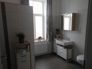 Duschbad mit Waschmaschine - Bild 13: EG FEWO in Göhren 200m zum Strand, Terrasse, WLAN!!