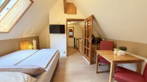 Bild 17: gemütliches DG Einraum Apartment Tannenwipfel mit Infrarotsauna