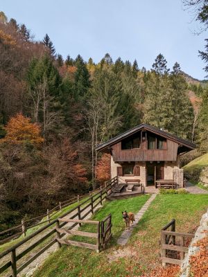 Blick auf das Ferienhaus in herrlicher Alleinlage - Bild 1: wunderbar ruhig und romantisch gelegenes Ferienhaus in Bezzecca am Ledrosee