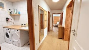 mit Waschtisch, Waschmaschine, Trockner - Bild 8: exklusive FeWo Wildbach Infrarotsauna, 2 Schlafzimmer, Garten