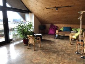 Wochnbereich mit Blick auch die Sofalandschaft - Bild 9: Erholung pur für Mensch und Hund