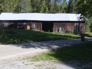 Bild 21: Holzhaus wo der Elch wohnt in Ekshärad Värmland, Mittelschweden, Ruderboot