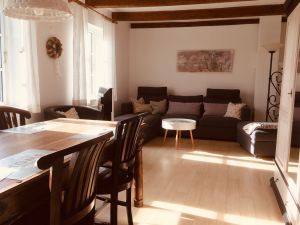 Die 25 m2 große Stube bietet Platz für 2 Personen. - Bild 4: Urlaub mit Hund in Ostseenähe - komplett eingezäunter Garten