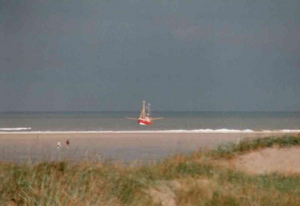 Blick vom Deich über Dünen, Sandstrand und Nordsee - Bild 11: ReetdachFerienhaus Strandperle in St. Peter-Ording