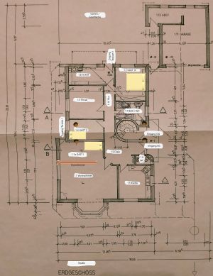 Ein Grundriss der Ferienwohnung mit den einzelnen Raum-Nummern - Bild 2: Ferienwohnung Vietheer im Holsteiner Auenland
