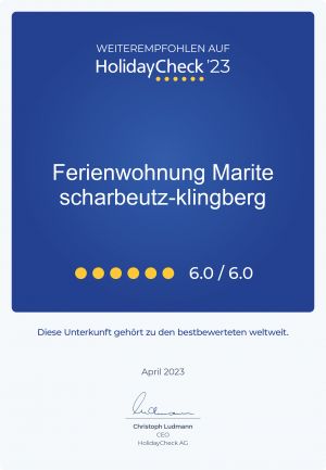 HolidayCheck Weiterempfehlung 2023 - Bild 3: Ferienwohnung Marite Scharbeutz-Klingberg