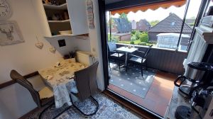 Blick von Küche - Bild 10: Norden/ Norddeich Ferienwohnung Stella für 1-3 Personen, Balkon, + Hund