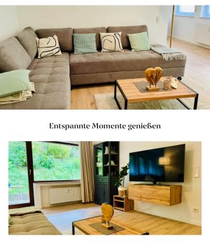 Neben den 2 geräumigen Schlafzimmern mit Kingsize Betten, gibt es im Wohnbereich noch eine Schlafcoach für 2 Personen. Die Wohnung verfügt über einen Satelliten Anschluss sowie Netflix. - Bild 2: Ferienwohnung Winterberg am Hillebachsee